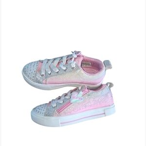 Sparkly Pink and Silver Kids Sneakers